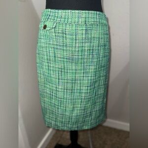 J.‎ Crew Green Plaid Pencil Skirt
